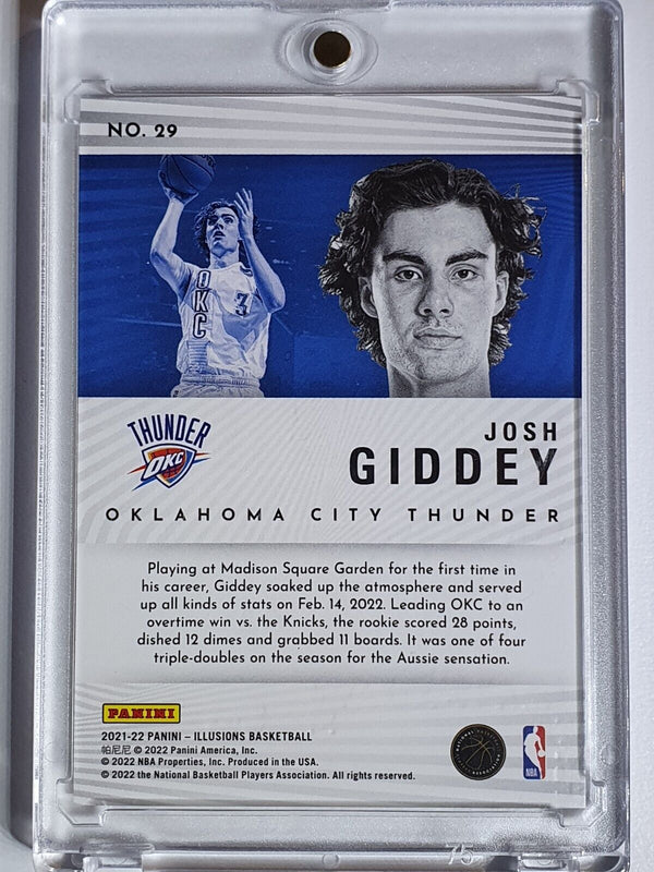 2021 Panini Illusions Josh Giddey Rookie #29 GOLD /10 Holo RC - Ready to Grade