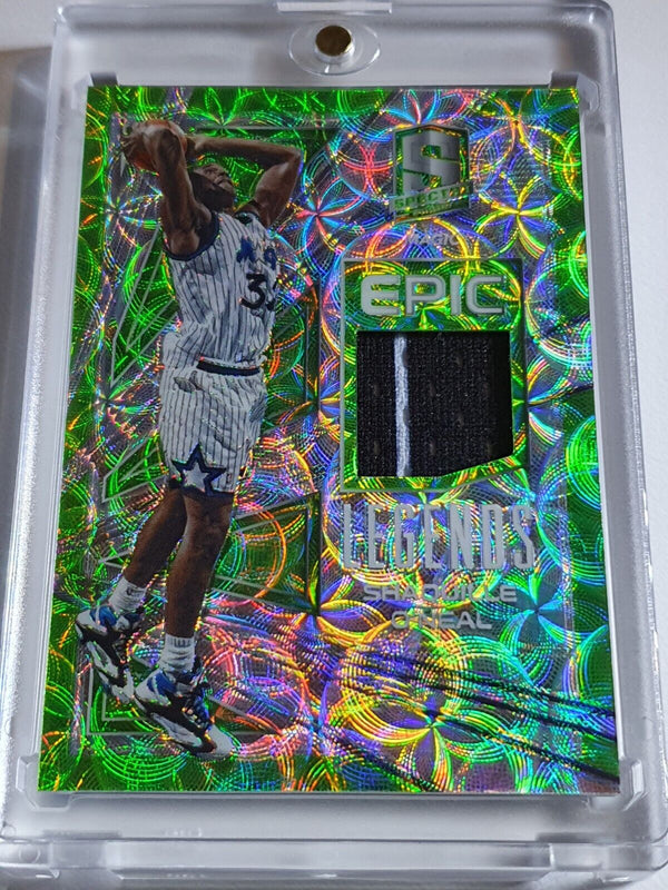 2017 Spectra Shaquille O'Neal #PATCH NEON GREEN /25 Prizm Game Worn Jersey