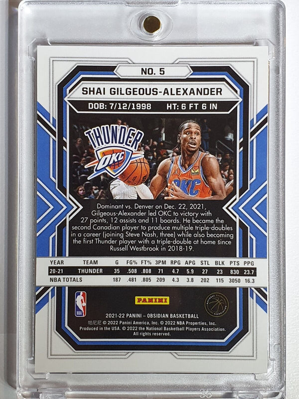 2021 Panini Obsidian Shai Gilgeous-Alexander #5 PULSAR HOLO - Ready to Grade