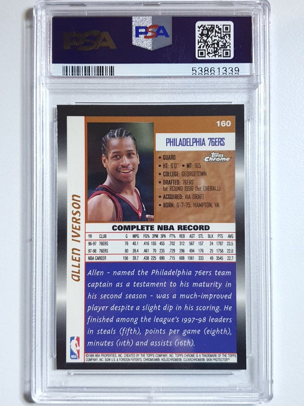 1998 Topps Chrome Allen Iverson #160 - PSA 9 (LOW POP)