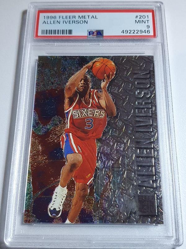 1996 Fleer Metal Allen Iverson Rookie #201 RC - PSA 9 (LOW POP)