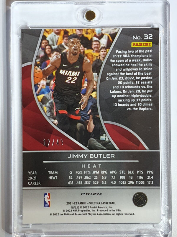 2021 Panini Spectra Jimmy Butler #32 BLUE & ORANGE /49 Prizm - Ready to Grade