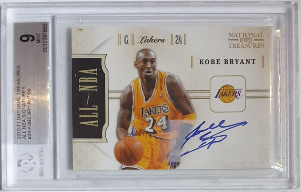 2010 National Treasures Kobe Bryant AUTO /99 All NBA Signatures - BGS 9