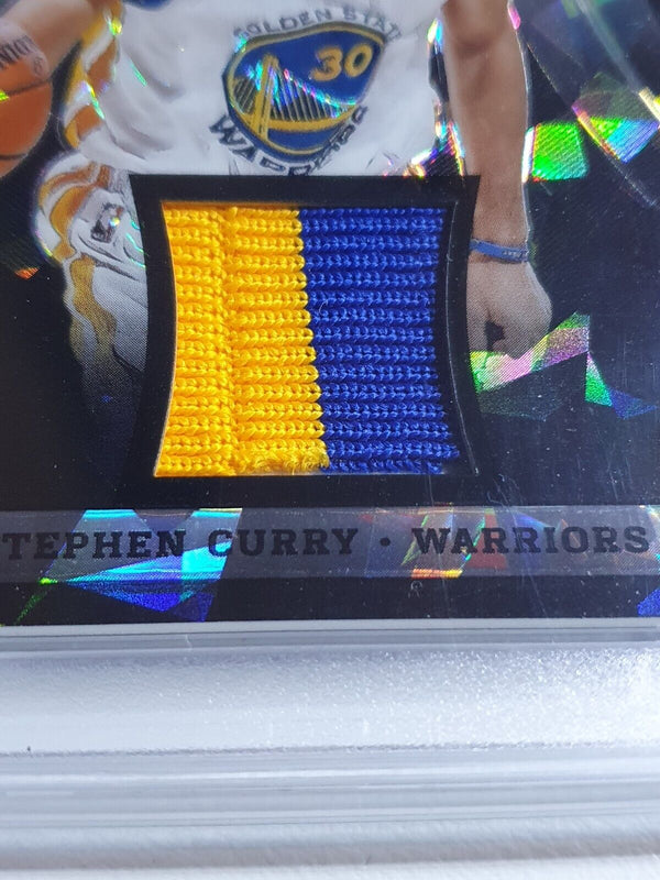 2016 Panini National Stephen Curry #PATCH CRACKED ICE /10 Prizm - PSA 9 (POP 2)