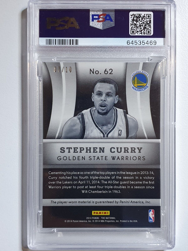 2016 Panini National Stephen Curry #PATCH CRACKED ICE /10 Prizm - PSA 9 (POP 2)