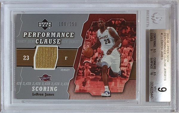 2005 Upper Deck Lebron James #PATCH /250 Game Worn Jersey - BGS 9 (POP 2)