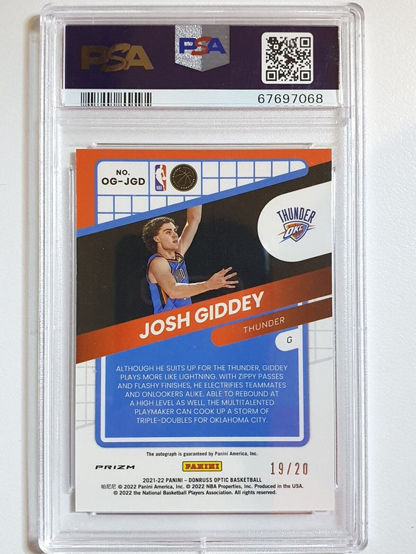 2021 Donruss Optic Josh Giddey Rookie AUTO PULSAR /20 Signature - PSA 9 (POP 2)