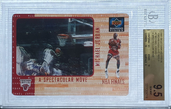 1997 UD Diamond Vision Michael Jordan 2 Motion Highlight Reels - BGS 9.5 (POP 9)