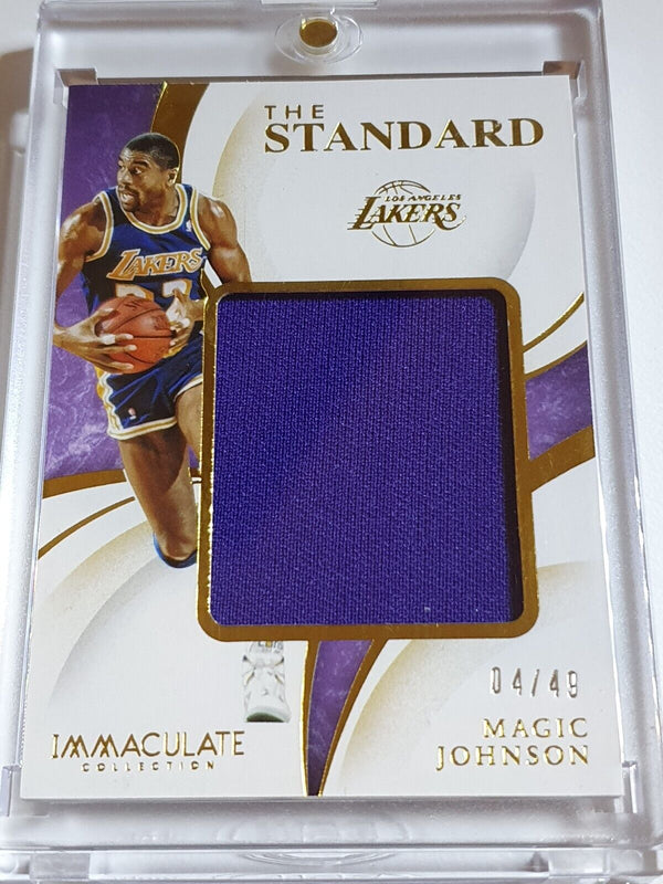 2019 Immaculate Collection Magic Johnson #PATCH /49 Game Worn Jersey - Rare