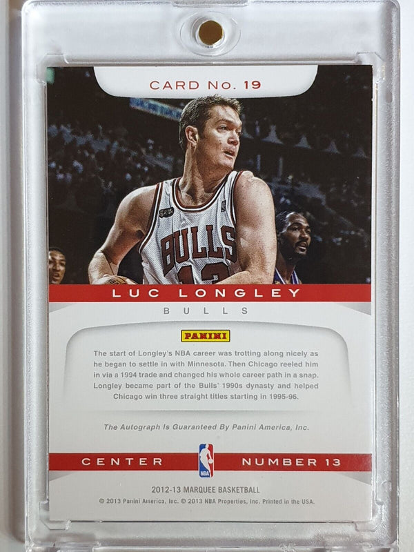 2012 Panini Marquee Luc Longley #19 AUTO Legends Autograph - Rare