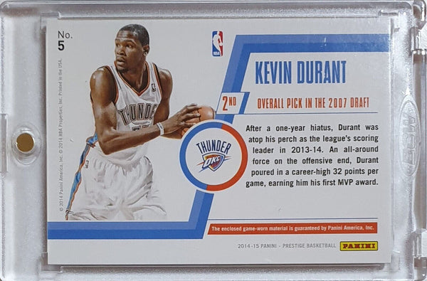 2014 Panini Prestige Kevin Durant #PATCH /99 Game Worn Jersey - Ready to Grade