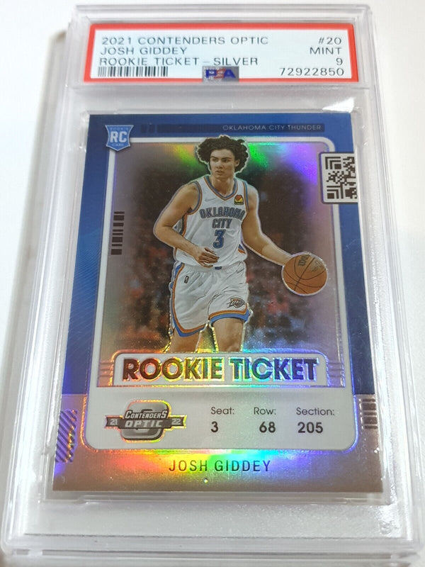 2021 Contenders Optic Josh Giddey Rookie #20 SILVER Holo RC - PSA 9 (POP 6)