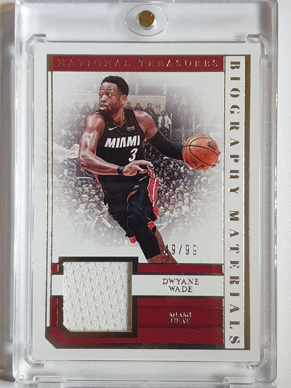 2018 National Treasures Dwyane Wade #PATCH /99 Game Worn Jersey - Rare