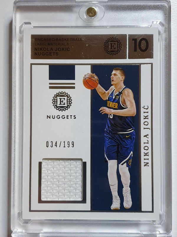 2019 Panini Encased Nikola Jokic #PATCH /199 Game Worn Jersey - Rare