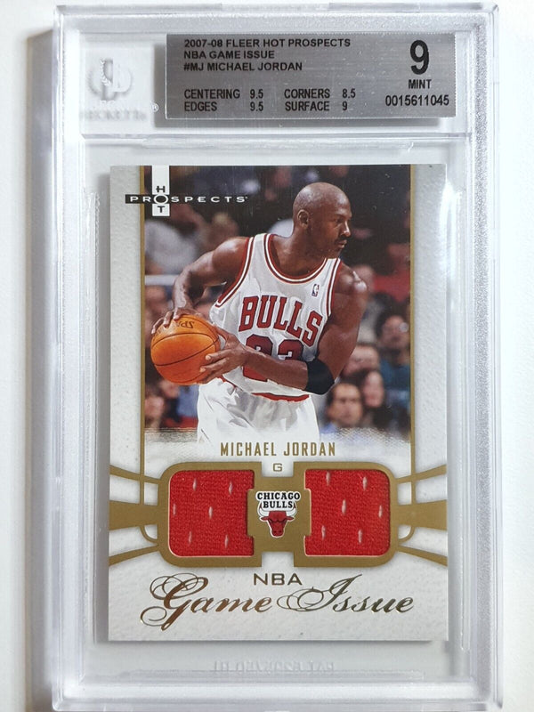 2007 Fleer Michael Jordan #PATCH /99 Game Worn Dual Jerseys - BGS 9 (POP 1)