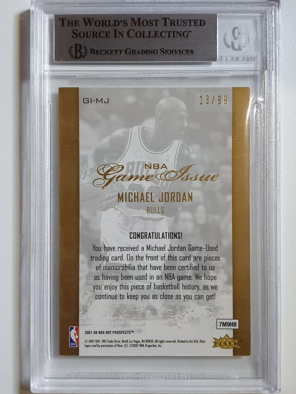 2007 Fleer Michael Jordan #PATCH /99 Game Worn Dual Jerseys - BGS 9 (POP 1)