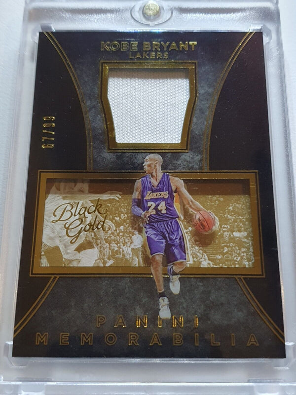 2015 Panini Black Gold Kobe Bryant #PATCH /99 Game Worn Jersey Shadowbox - Rare