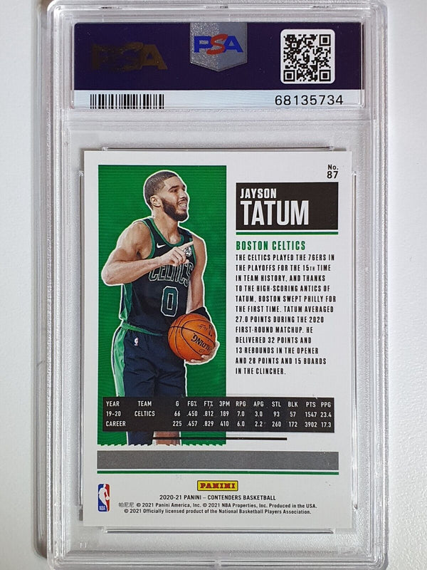 2020 Contenders Jayson Tatum #87 OPENING NIGHT /25 FOTL - PSA 10 (POP 1)