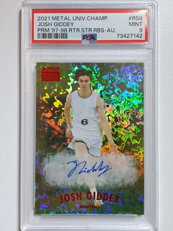 2021 Metal Universe Josh Giddey Rookie AUTO STAR RUBIES Autograph PSA 9 (POP 3)