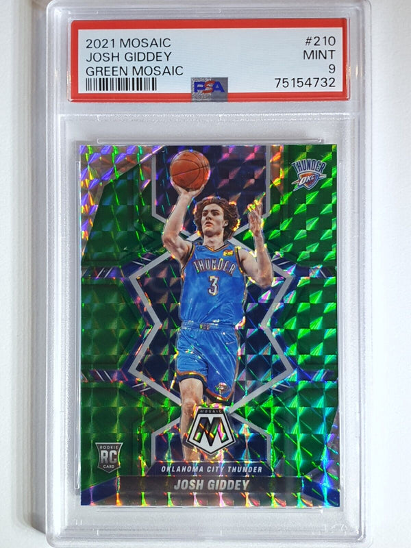 2021 Mosaic Josh Giddey Rookie #210 GREEN MOSAIC Holo RC - PSA 9 (POP 13)
