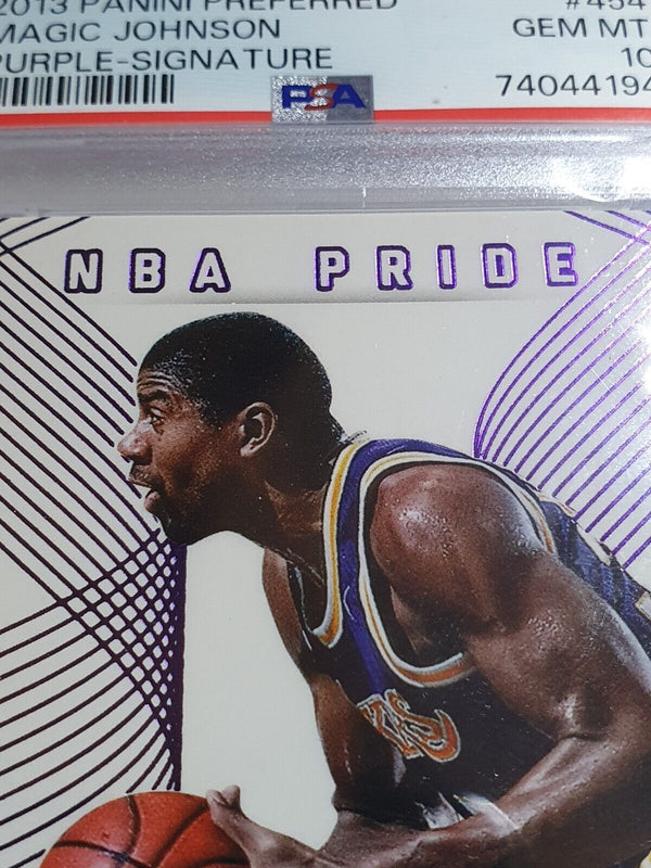 2013 Preferred Magic Johnson AUTO PURPLE /10 Signature - PSA 10 (POP 1)