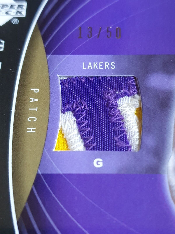 2006 Upper Deck Trilogy Magic Johnson #PATCH PRIME /50 Game Worn 3 Color Jersey