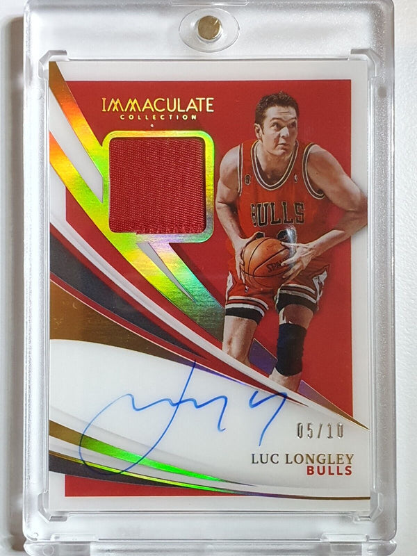 2020 Immaculate Luc Longley #PATCH AUTO GOLD /10 On Card Autograph Game Jersey