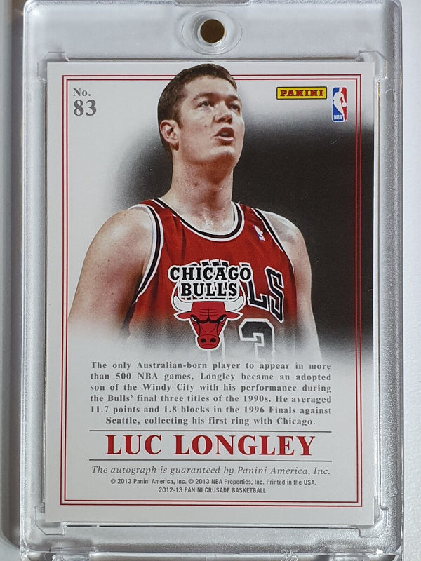 2012 Panini Crusade Luc Longley #83 AUTO Majestic Autograph - Rare