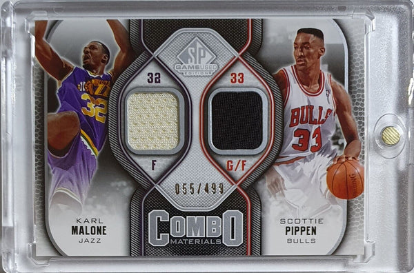 2009 SP Game Used Karl Malone Scottie Pippen #PATCH /499 Combo Materials - Rare