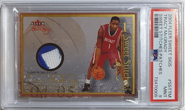 2004 Fleer Sweet Sigs Tracy McGrady #PATCH /50 Game Jersey - PSA 9 (POP 1)