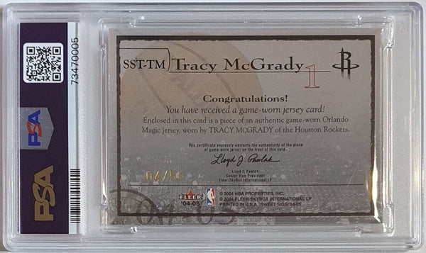 2004 Fleer Sweet Sigs Tracy McGrady #PATCH /50 Game Jersey - PSA 9 (POP 1)