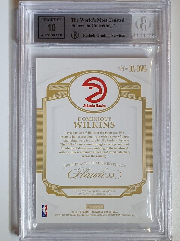 2018 Flawless Dominique Wilkins AUTO RUBY /15 Autographs - BGS 9 (POP 1)