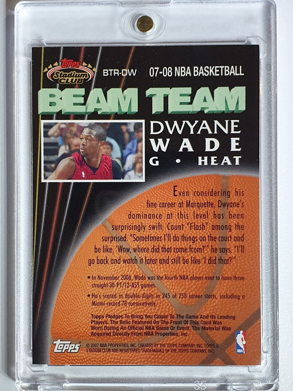 2007 Stadium Club Dwyane Wade #PATCH Beam Team Game Worn Jersey - Rare