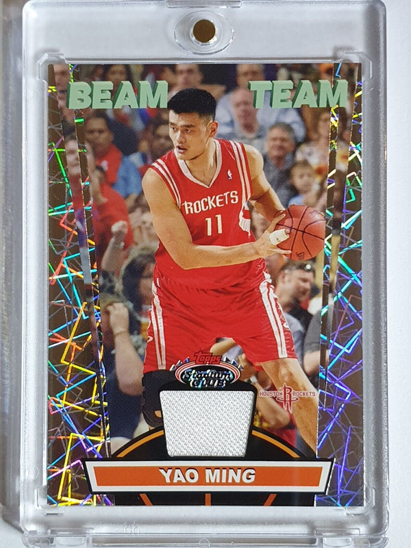 2007 Topps Stadium Club Yao Ming #PATCH Beam Team Game Worn Jersey - Rare