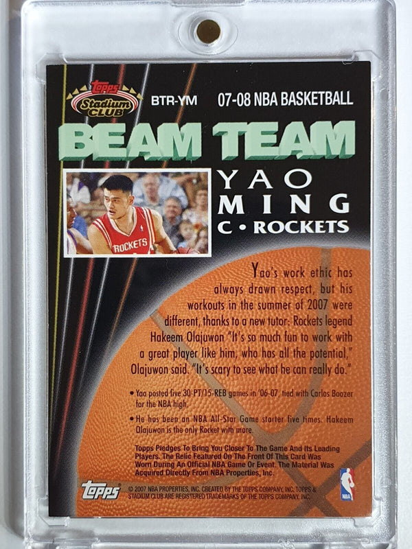 2007 Topps Stadium Club Yao Ming #PATCH Beam Team Game Worn Jersey - Rare