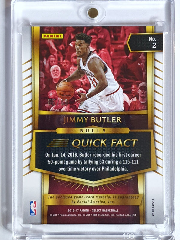 2016 Panini Select Jimmy Butler #PATCH ORANGE /60 Prizm Game Worn Jersey - Rare