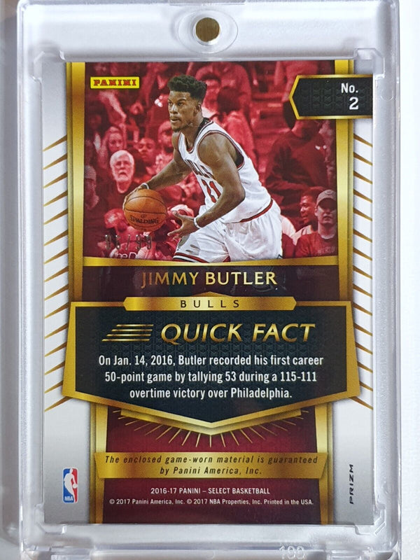 2016 Panini Select Jimmy Butler #PATCH PURPLE /99 Prizm Game Worn Jersey - Rare