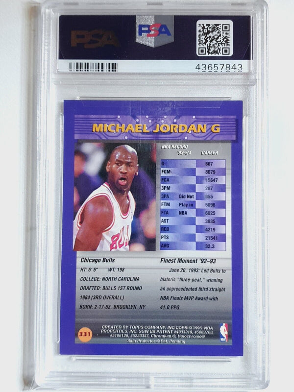 1994 Topps Finest Michael Jordan #331 with Coating - PSA 9 (LOW  POP)