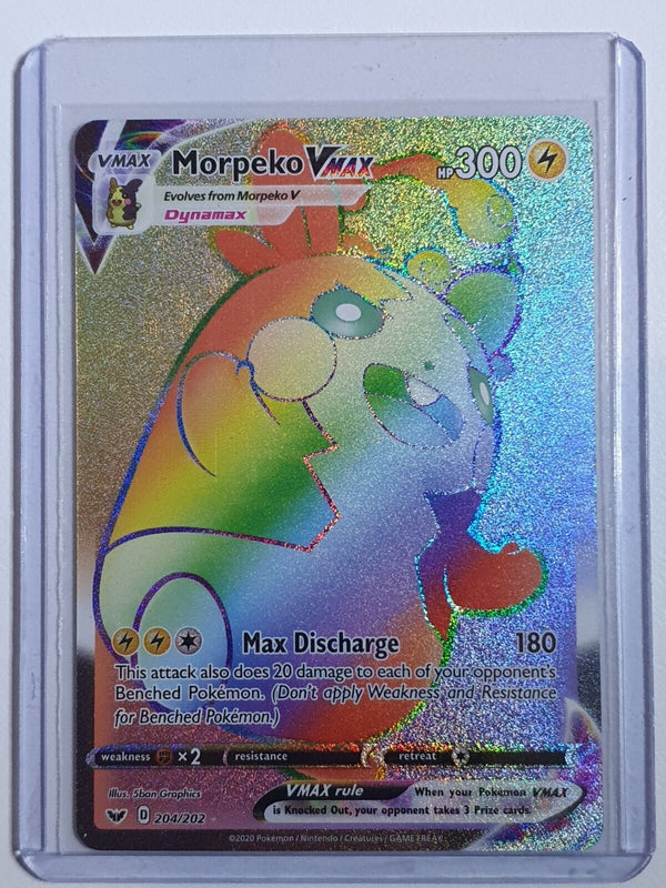 2020 Pokemon Morpeko VMAX 204/202 Secret Hyper Rainbow - Pack Fresh