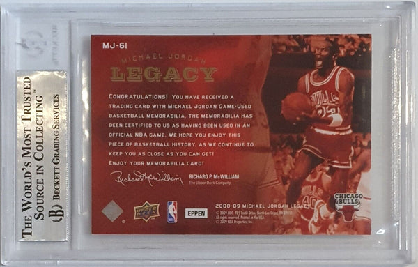 2008 Upper Deck Michael Jordan Legacy #PATCH /23 Game Jersey - BGS 9 (POP 1)