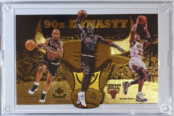 1997 Upper Deck Chicago Bulls 90s Dynasty /15000 Die-Cut - Jordan Rodman Pippen