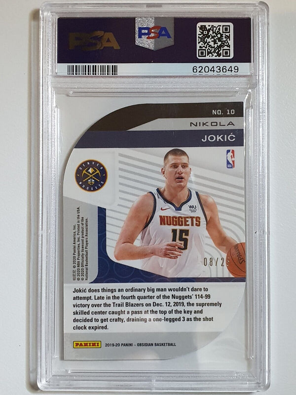 2019 Obsidian Nikola Jokic #10 ELECTRIC ETCH GREEN /25 Die-Cut - PSA 9 (POP 4)