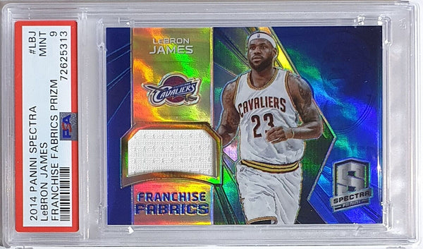 2014 Spectra LeBron James #PATCH BLUE /25 Game Worn Jersey - PSA 9 (POP 2)