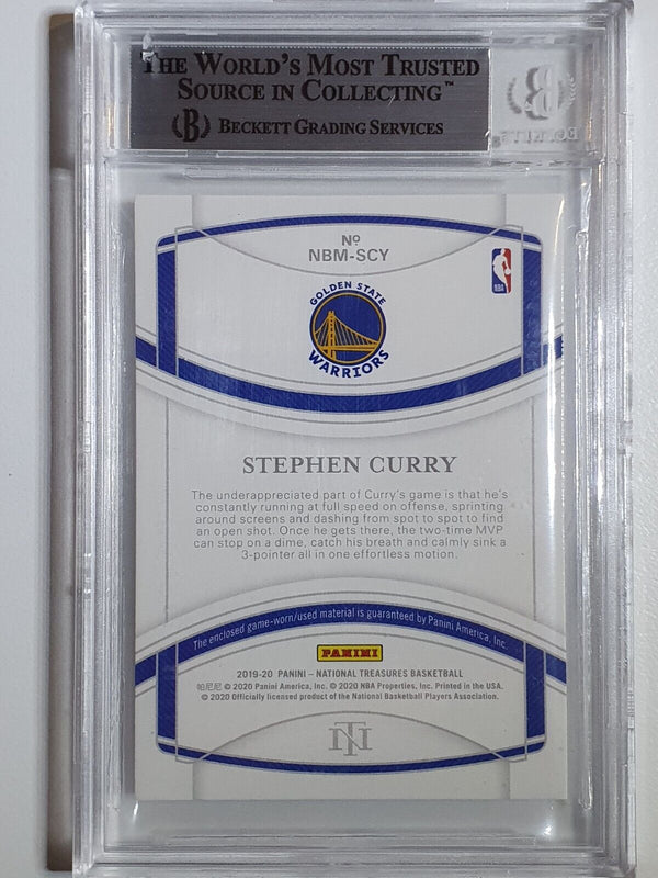 2019 National Treasures Stephen Curry PATCH PRIME /10 Game Jersey BGS 9 (POP 3)