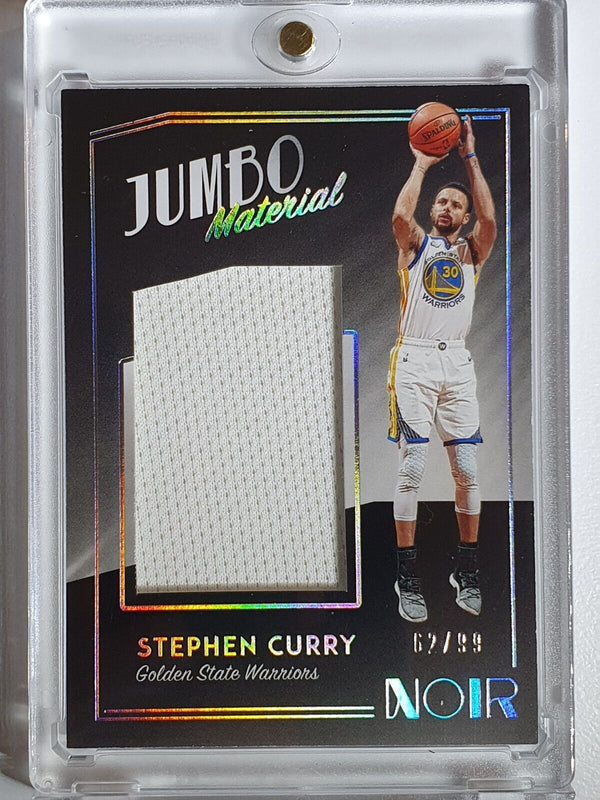 2018 Panini Noir Stephen Curry #PATCH /99 Game Worn Jumbo Jersey - Rare