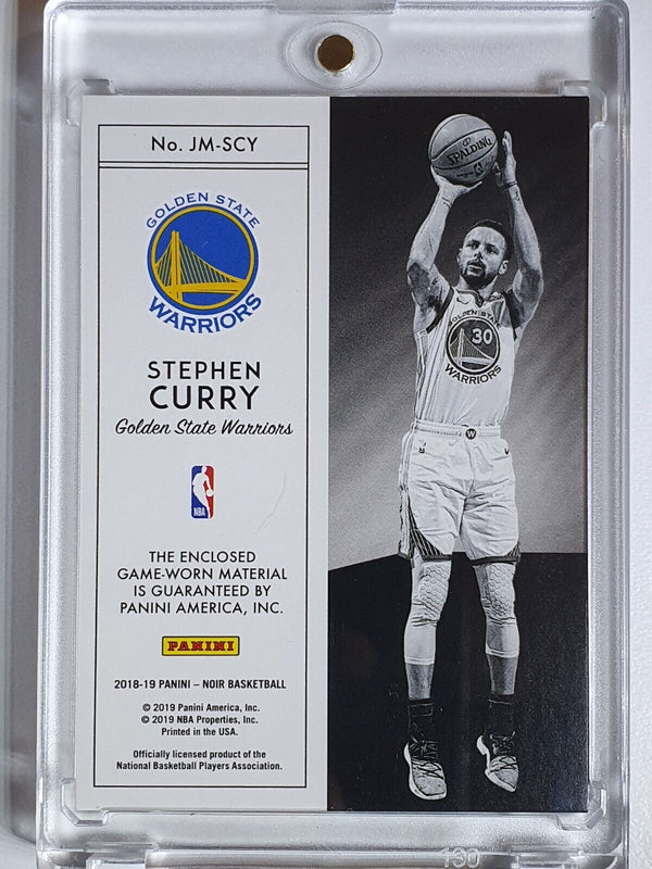 2018 Panini Noir Stephen Curry #PATCH /99 Game Worn Jumbo Jersey - Rare