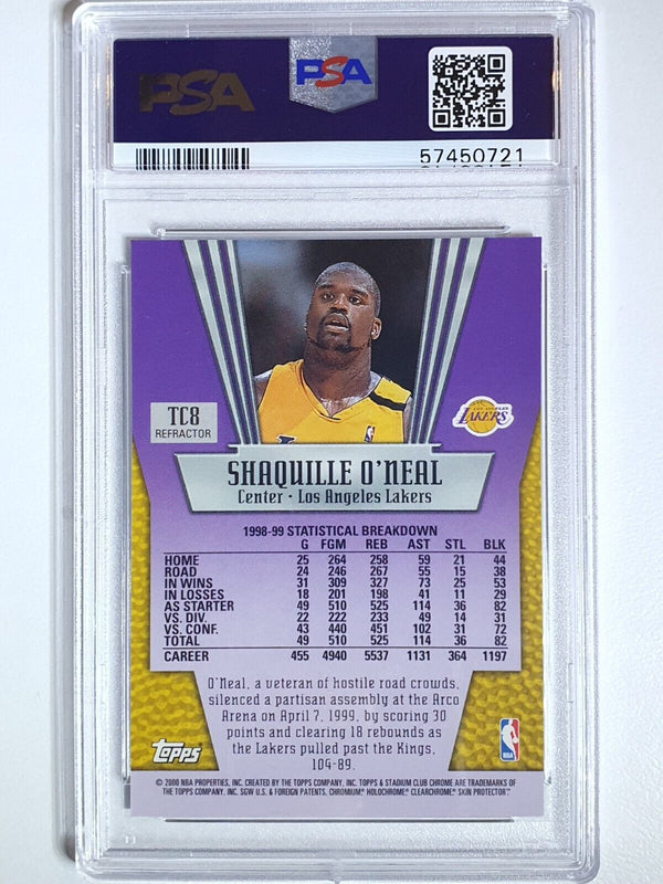 1999 Stadium Club Chrome Shaquille O'Neal #TC8 REFRACTOR - PSA 9 (LOW POP)