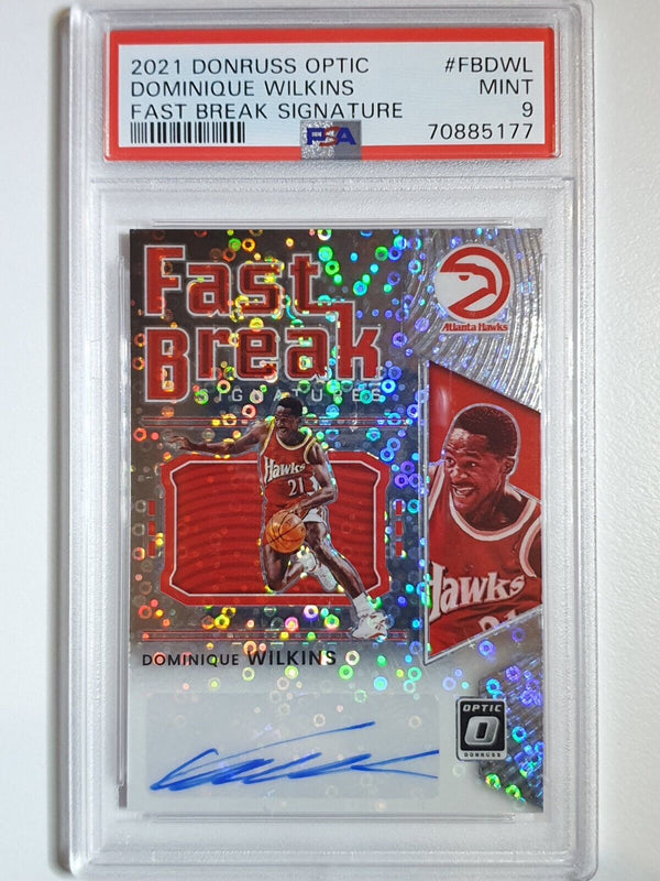 2021 Donruss Optic Dominique Wilkins Auto FAST BREAK Signatures - PSA 9 (POP 2)