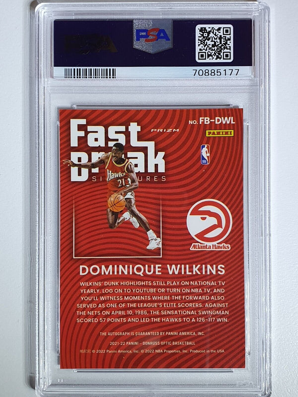 2021 Donruss Optic Dominique Wilkins Auto FAST BREAK Signatures - PSA 9 (POP 2)