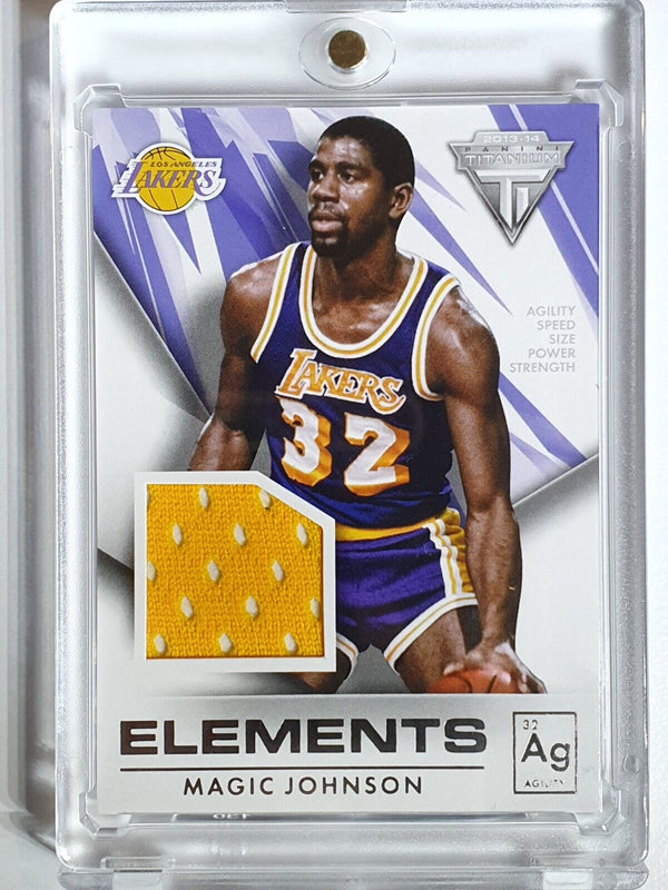 2013 Panini Titanium Magic Johnson #PATCH /99 Game Worn Jersey - Rare